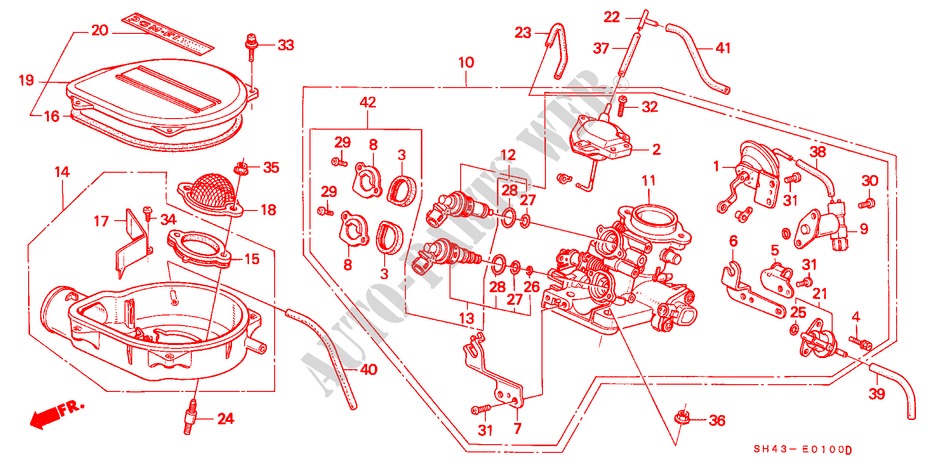 DROSSELKLAPPENGEHAEUSE(1) für Honda CIVIC LX 4 Türen 5 gang-Schaltgetriebe 1988