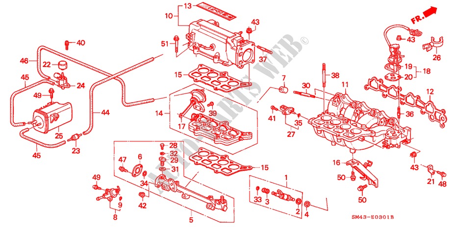 ANSAUGKRUEMMER(2) für Honda ACCORD EX 4 Türen 4 gang automatikgetriebe 1993
