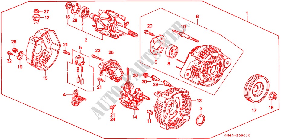 LICHTMASCHINE(ND) für Honda ACCORD DX 4 Türen 4 gang automatikgetriebe 1990