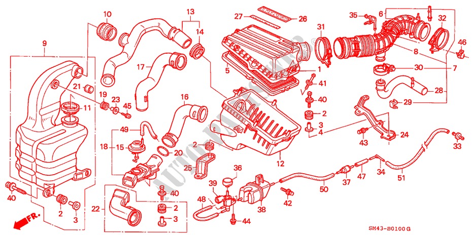 LUFTFILTER für Honda ACCORD EX 4 Türen 5 gang-Schaltgetriebe 1991