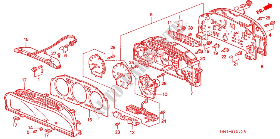 MESSGERAET BAUTEILE(NS) für Honda ACCORD LX 4 Türen 5 gang-Schaltgetriebe 1992