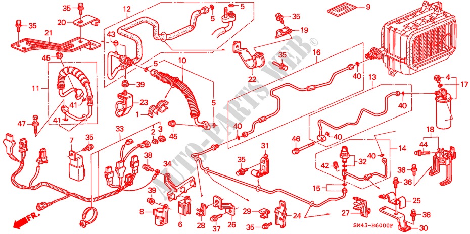SCHLAEUCHE/LEITUNGEN für Honda ACCORD DX 4 Türen 4 gang automatikgetriebe 1990