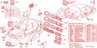 EMBLEME für Honda CIVIC LX 4 Türen 5 gang-Schaltgetriebe 1994