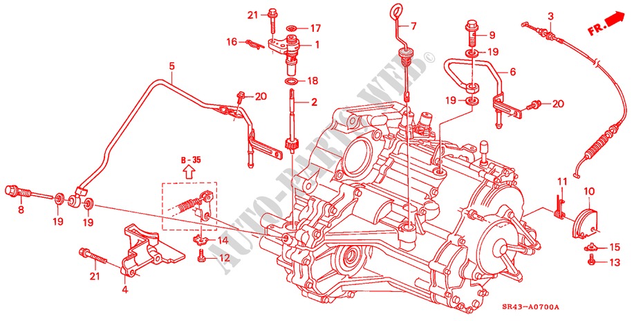 ATF LEITUNG/DREHZAHLMESSERGETRIEBE für Honda CIVIC EX 4 Türen 4 gang automatikgetriebe 1995