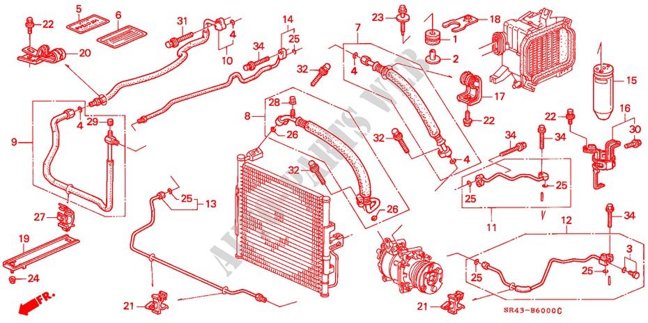 SCHLAEUCHE/LEITUNGEN für Honda CIVIC EX 4 Türen 4 gang automatikgetriebe 1995