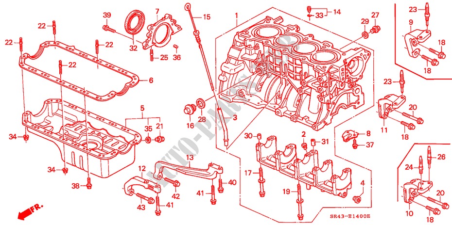 ZYLINDERBLOCK/OELWANNE für Honda CIVIC EX 4 Türen 4 gang automatikgetriebe 1995