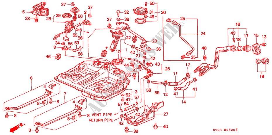 KRAFTSTOFFTANK(1) für Honda ACCORD COUPE LX 2 Türen 5 gang-Schaltgetriebe 1994