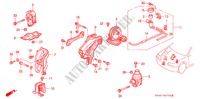 MOTORBEFESTIGUNGEN(AT) ('94,'95) für Honda ACCORD LX 4 Türen 4 gang automatikgetriebe 1994