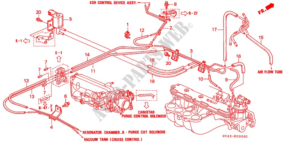 EINBAULEITUNG/ROHRE für Honda ACCORD EX 4 Türen 4 gang automatikgetriebe 1997