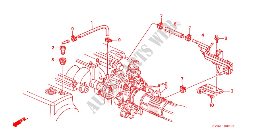 ENTLUEFTUNGSROHR(V6) für Honda ACCORD V6 LX 4 Türen 4 gang automatikgetriebe 1995