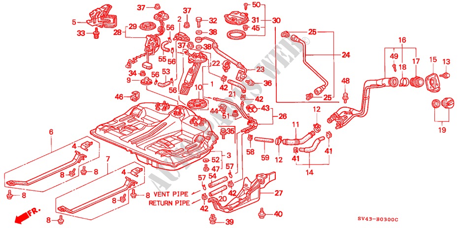 KRAFTSTOFFTANK(1) für Honda ACCORD V6 EX 4 Türen 4 gang automatikgetriebe 1995