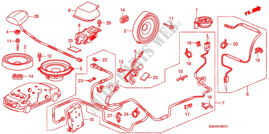 ANTENNE/LAUTSPRECHER(2) für Honda CIVIC EX 4 Türen 5 gang-Schaltgetriebe 2008