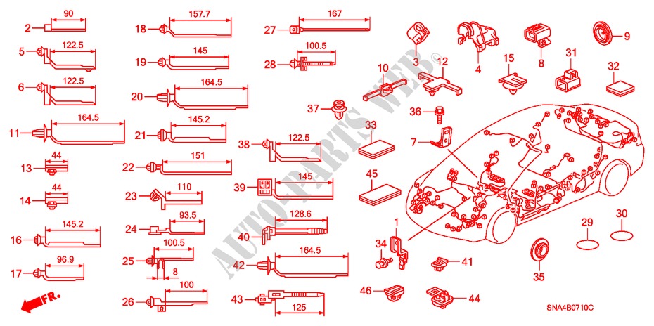 KABELBAUMBAND/BUEGEL für Honda CIVIC EX 4 Türen 5 gang-Schaltgetriebe 2007