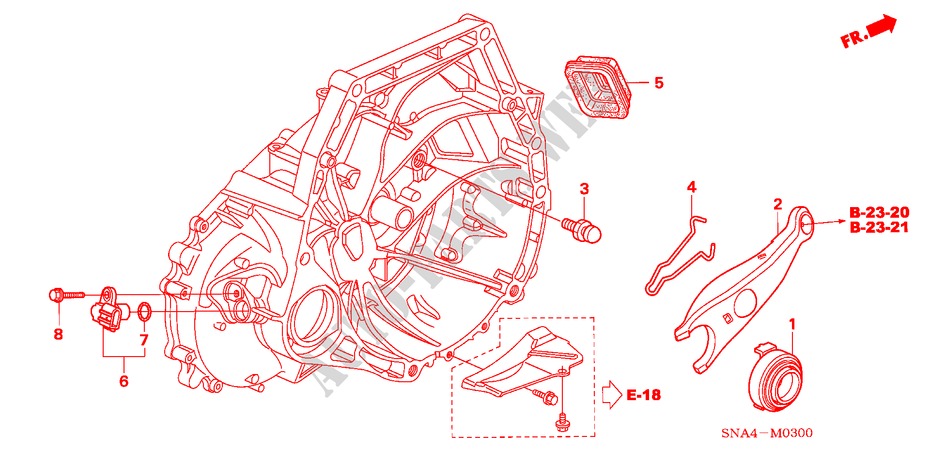 KUPPLUNGSFREIGABE(1.8L) für Honda CIVIC EX 4 Türen 5 gang-Schaltgetriebe 2007
