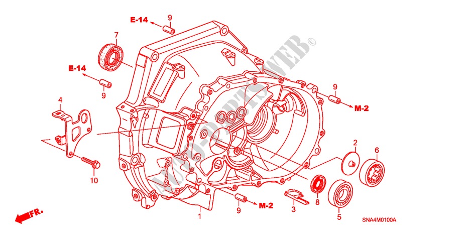 KUPPLUNGSGEHAEUSE(1.8L) für Honda CIVIC EX 4 Türen 5 gang-Schaltgetriebe 2007
