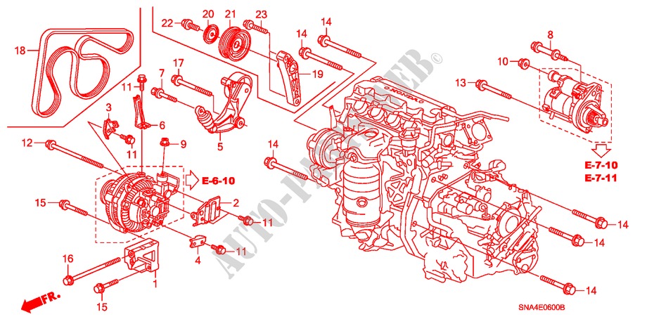 LICHTMASCHINENHALTERUNG(1.8L) für Honda CIVIC EX 4 Türen 5 gang-Schaltgetriebe 2007