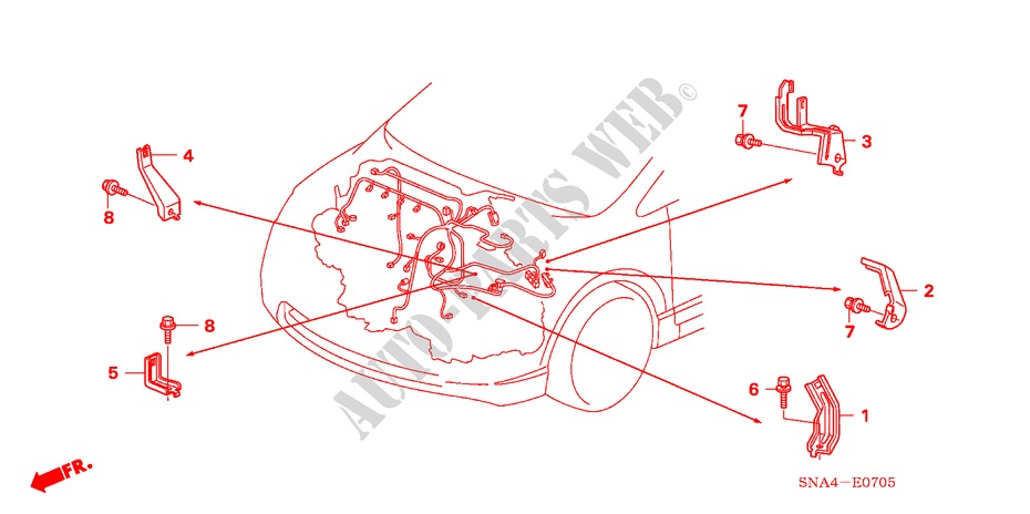 MOTORKABELBAUM, STREBE(1.8L) für Honda CIVIC EX 4 Türen 5 gang-Schaltgetriebe 2007