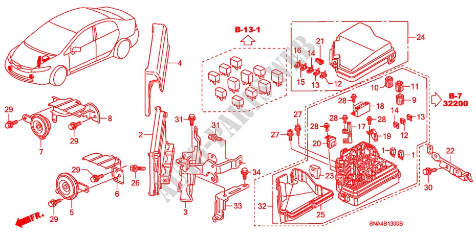 STEUERGERAT (MOTORRAUM) (1) für Honda CIVIC EX 4 Türen 5 gang-Schaltgetriebe 2007