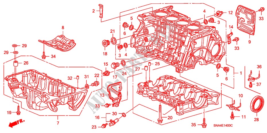 ZYLINDERBLOCK/OELWANNE(1.8L) für Honda CIVIC EX-L 4 Türen 5 gang automatikgetriebe 2008
