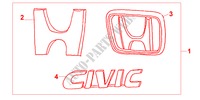 EMBLEM für Honda CIVIC COUPE 1.6ILS 2 Türen 5 gang-Schaltgetriebe 2000