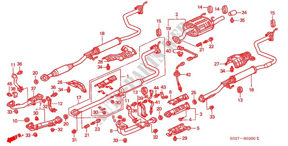 AUSPUFFROHR für Honda CIVIC COUPE 1.6ILS 2 Türen 5 gang-Schaltgetriebe 1999