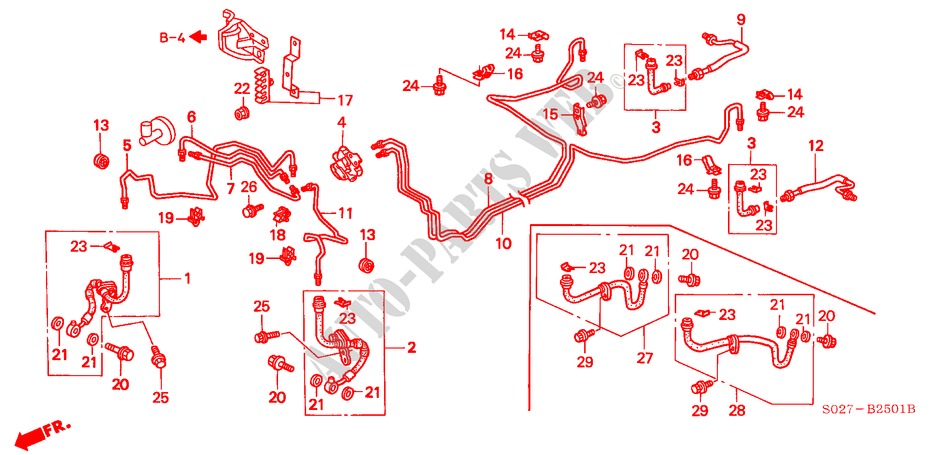 BREMSLEITUNGEN(RH) für Honda CIVIC COUPE 1.6ILS 2 Türen 5 gang-Schaltgetriebe 2000