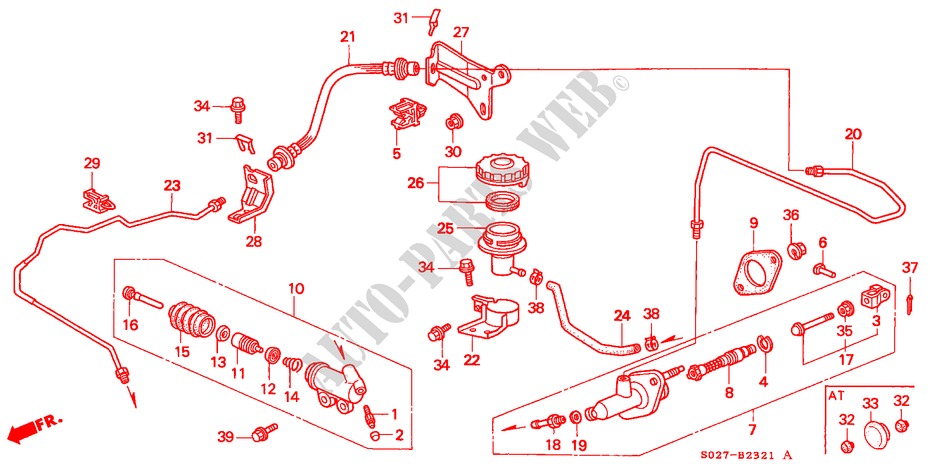 HAUPTKUPPLUNGSZYLINDER (RH) für Honda CIVIC COUPE 1.6ILS 2 Türen 4 gang automatikgetriebe 2000