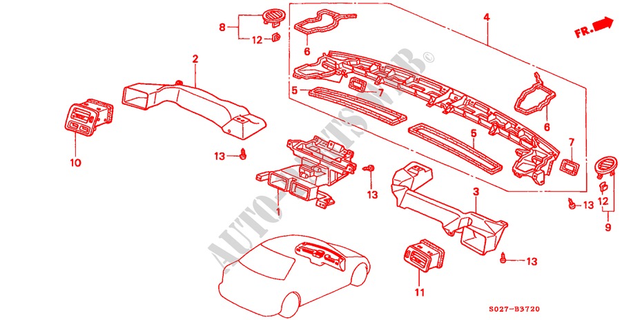 KANAL(LH) für Honda CIVIC COUPE 1.6ILS 2 Türen 5 gang-Schaltgetriebe 1997