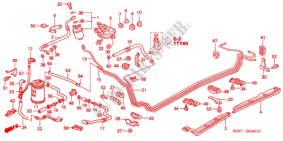 KRAFTSTOFFLEITUNG(2) für Honda CIVIC COUPE 1.6ILS 2 Türen 4 gang automatikgetriebe 2000