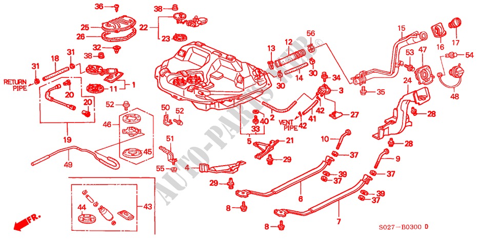 KRAFTSTOFFTANK für Honda CIVIC COUPE 1.6ILS 2 Türen 5 gang-Schaltgetriebe 1997