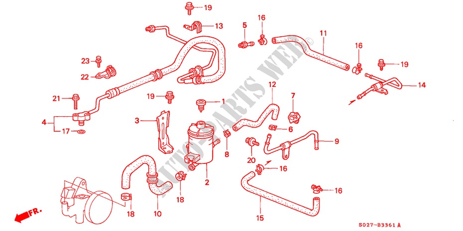 SERVOLENK LEITUNGEN(RH) für Honda CIVIC COUPE 1.6ILS 2 Türen 5 gang-Schaltgetriebe 1997
