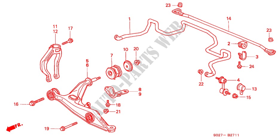 UNTERER ARM, VORNE(2) für Honda CIVIC COUPE 1.6VTI VTEC 2 Türen 5 gang-Schaltgetriebe 1999