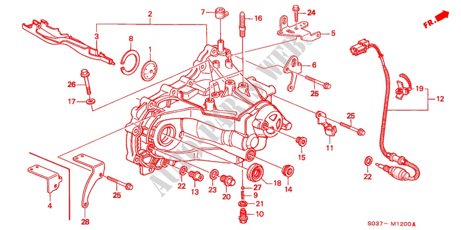 GETRIEBEGEHAEUSE (DOHC) für Honda CIVIC 1.6VTI 3 Türen 5 gang-Schaltgetriebe 1997