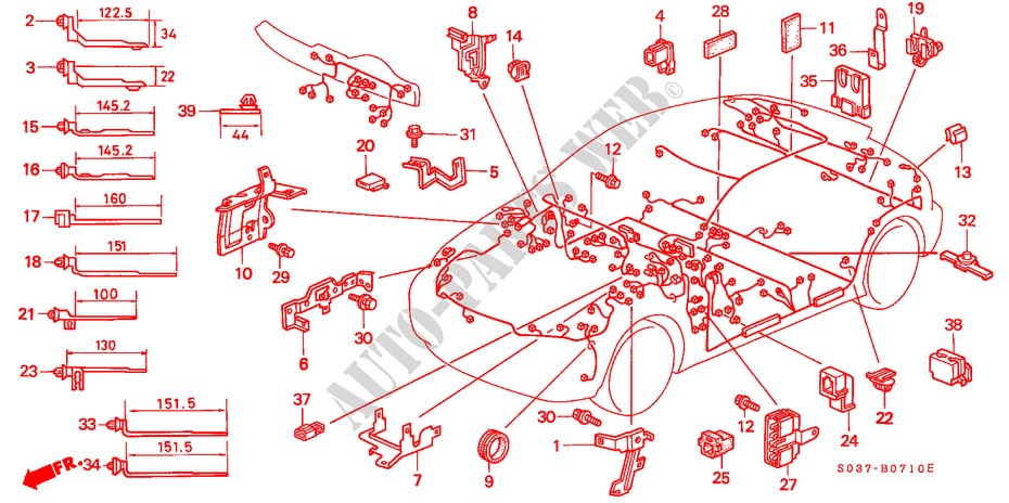 KABELBAUMBAND/BUEGEL(LH) für Honda CIVIC 1.6VTI 3 Türen 5 gang-Schaltgetriebe 1997