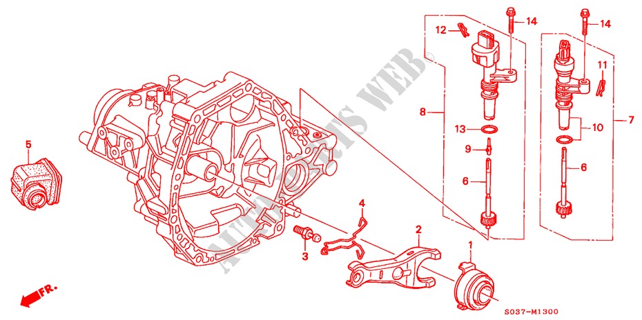 KUPPLUNGSFREIGABE(DOHC) für Honda CIVIC 1.6VTI 3 Türen 5 gang-Schaltgetriebe 1997