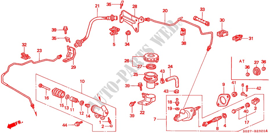 HAUPTKUPPLUNGSZYLINDER (LH) für Honda CIVIC 1.4IS 3 Türen 4 gang automatikgetriebe 2000