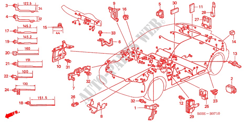 KABELBAUMBAND/BUEGEL(LH) für Honda CIVIC 1.4I 3 Türen 5 gang-Schaltgetriebe 2000