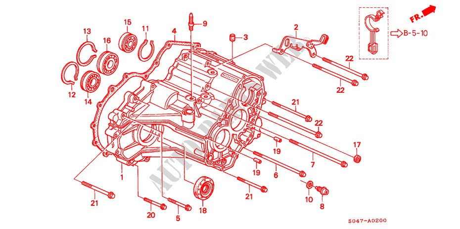 GETRIEBEGEHAEUSE(1) für Honda CIVIC 1.4I 4 Türen 4 gang automatikgetriebe 1996