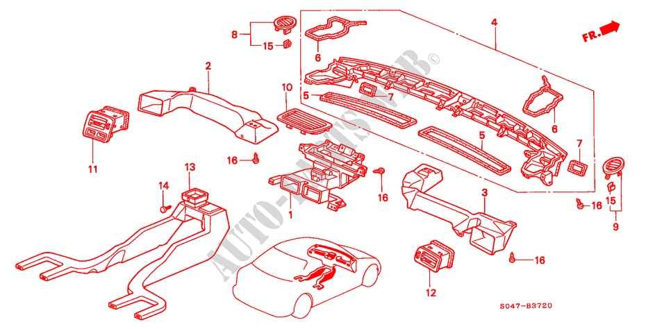 KANAL(LH) für Honda CIVIC 1.6VTI 4 Türen 5 gang-Schaltgetriebe 1999