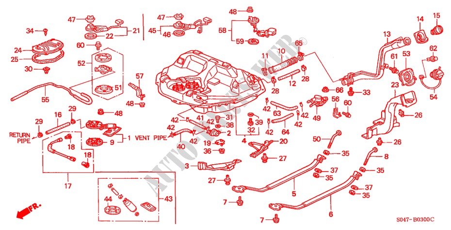 KRAFTSTOFFTANK für Honda CIVIC 1.4I 4 Türen 5 gang-Schaltgetriebe 1996