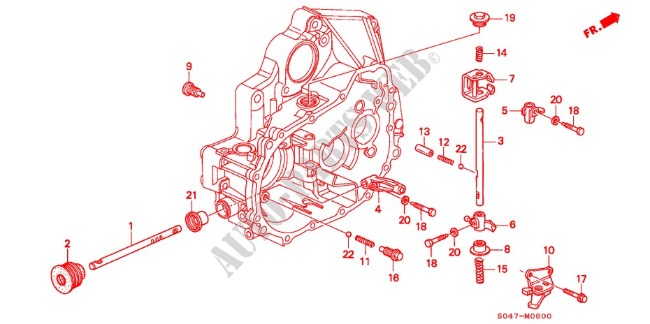 SCHALTSTANGE/SCHALTHEBELHALTERUNG (SOHC) für Honda CIVIC 1.4IS 4 Türen 5 gang-Schaltgetriebe 1999