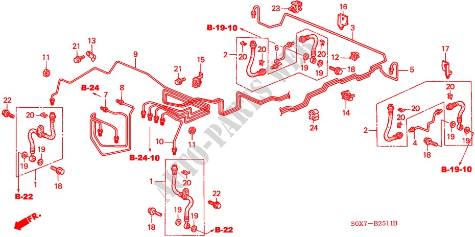 BREMSLEITUNGEN(ABS) ('02 ) für Honda ODYSSEY EXL 5 Türen 5 gang automatikgetriebe 2004