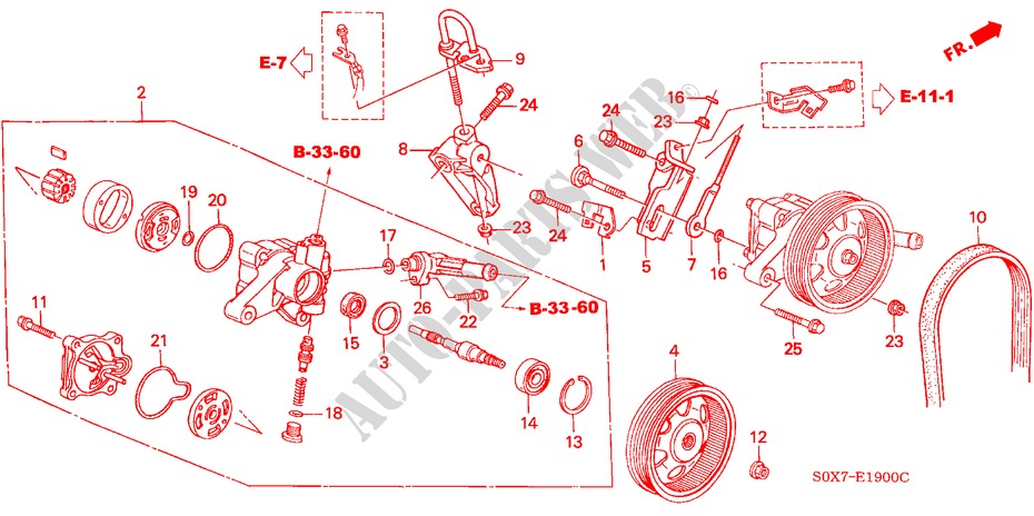 SERVOLENKPUMPE/BUEGEL für Honda ODYSSEY EXI 5 Türen 5 gang automatikgetriebe 2004