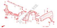 KOTFLUEGEL, VORNE für Honda CR-V BASE 5 Türen 4 gang automatikgetriebe 2000