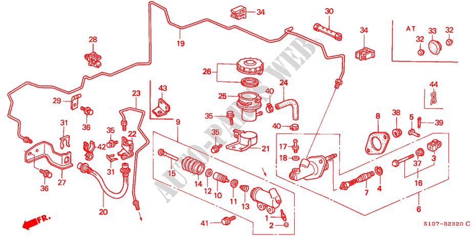 HAUPTKUPPLUNGSZYLINDER (LH) für Honda CR-V RVSI 5 Türen 5 gang-Schaltgetriebe 2000