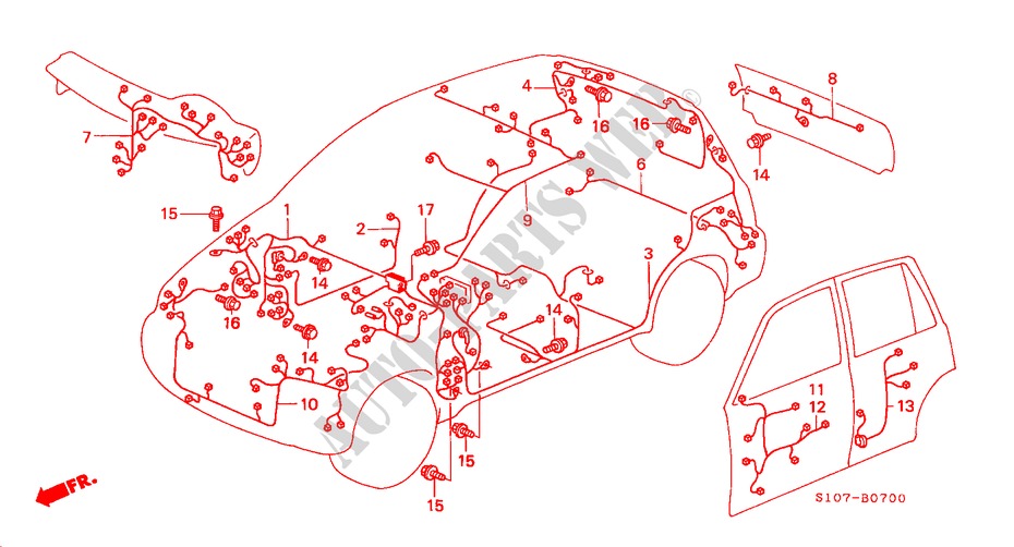 KABELBAUM(LH) für Honda CR-V RVI 5 Türen 4 gang automatikgetriebe 1998