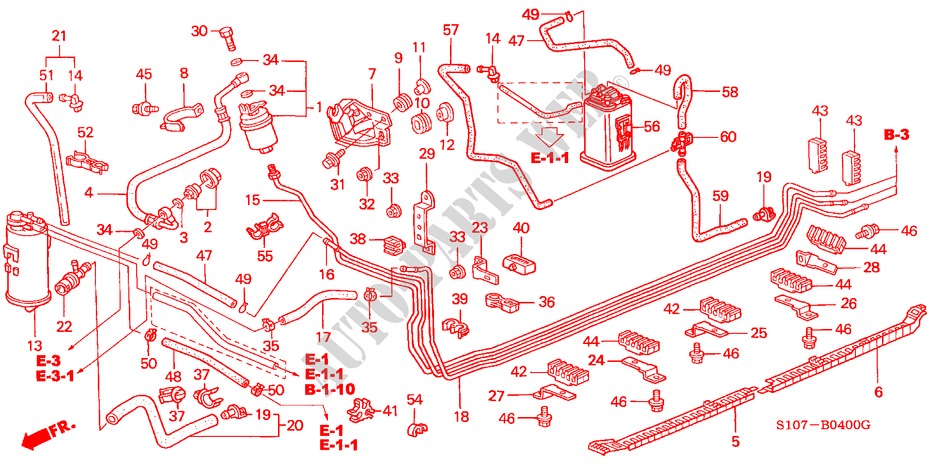 KRAFTSTOFFLEITUNG für Honda CR-V RVSI 5 Türen 5 gang-Schaltgetriebe 2000