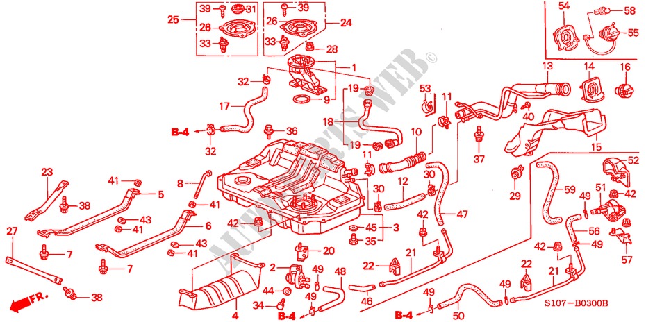 KRAFTSTOFFTANK für Honda CR-V BASE 5 Türen 4 gang automatikgetriebe 1999