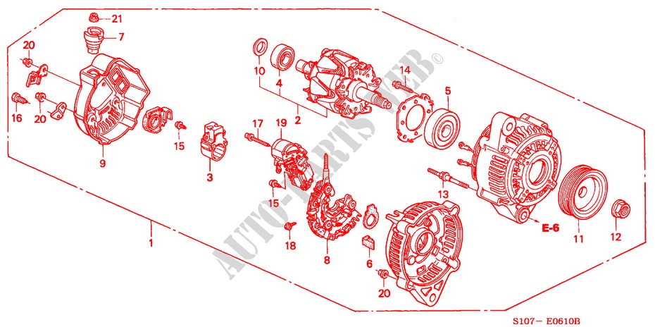 LICHTMASCHINE(DENSO) für Honda CR-V RVI 5 Türen 5 gang-Schaltgetriebe 1998
