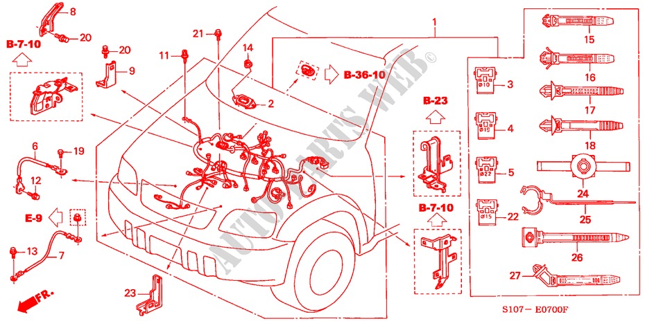 MOTORKABELBAUM(LH) für Honda CR-V RVSI 5 Türen 5 gang-Schaltgetriebe 2000